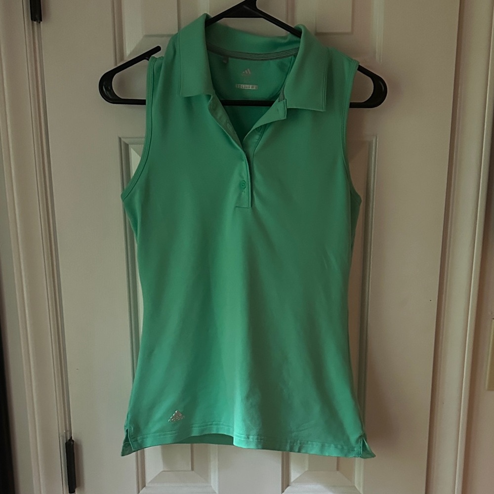 Adidas Golf Women's Light Green Sleeveless Polo Top